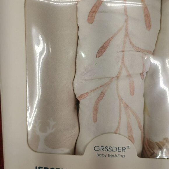 Grssder Baby Bedding Jersey Knit Bassinet Sheet Set 3-Pack High Stretchy Super S - Picture 3 of 8